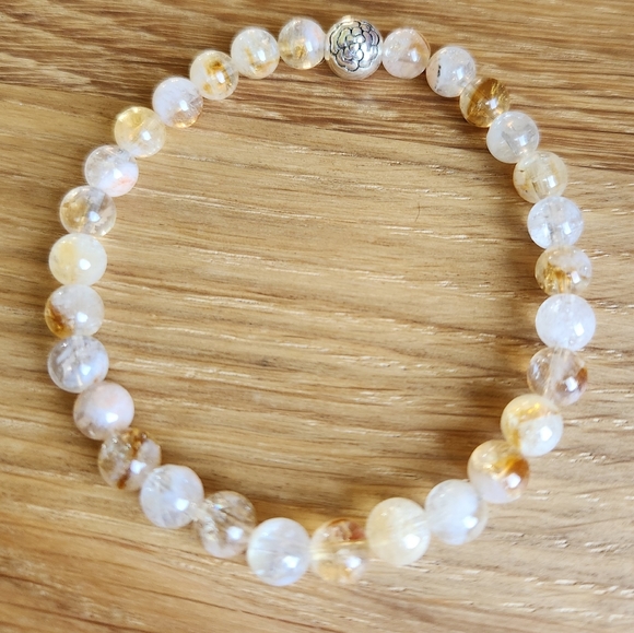 Hand Crafted Jewelry - Yellow Citrine Gemstone Beads Bracelet